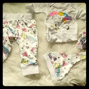 NWTBABYGIRL 0TO3 SET UNICORN NEW IN BAG